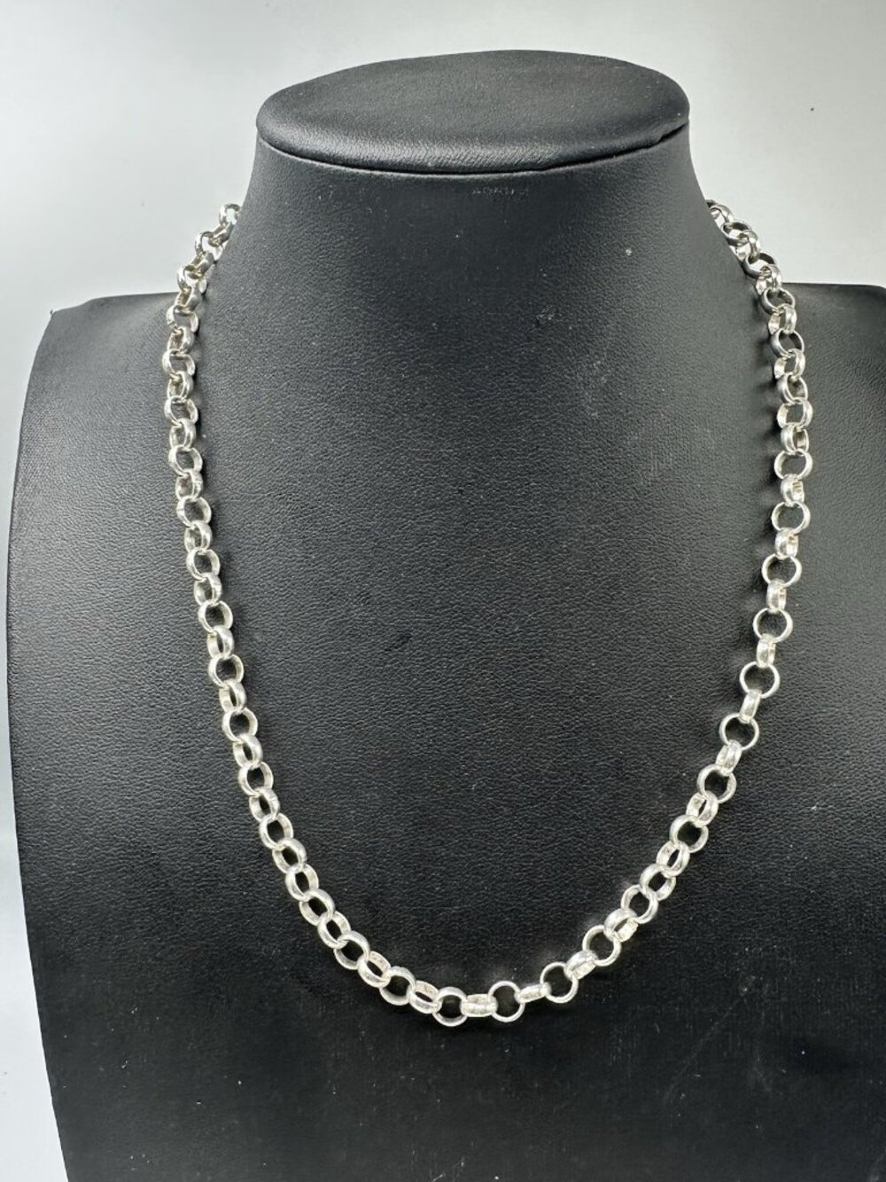 Sterling Silver Rolo Chain Necklace Men Women 22 Grams 16.5" Signed IBB